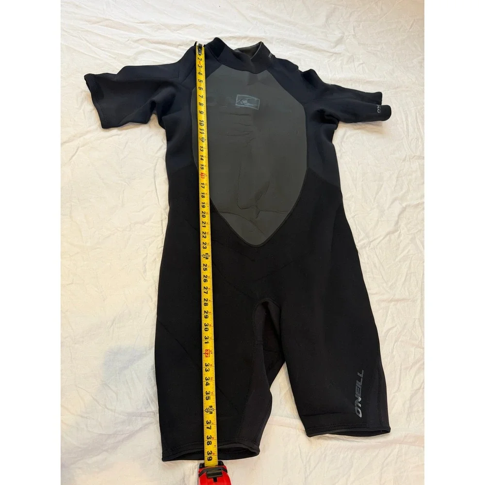 O'Neill Reactor 2mm Back Zip Short Sleeve Spring Wetsuit Black Grey Men's Large
